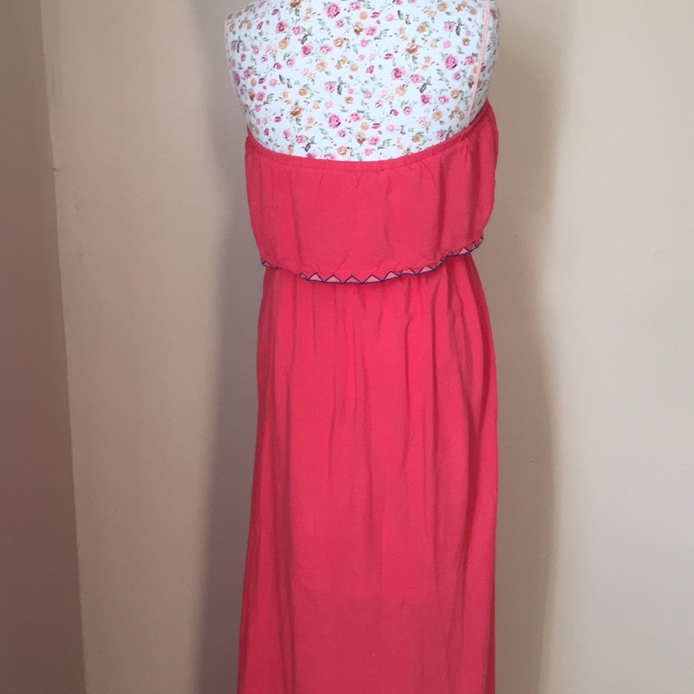 Coral high low maxi with Aztec detail - L - Picture 5 of 5